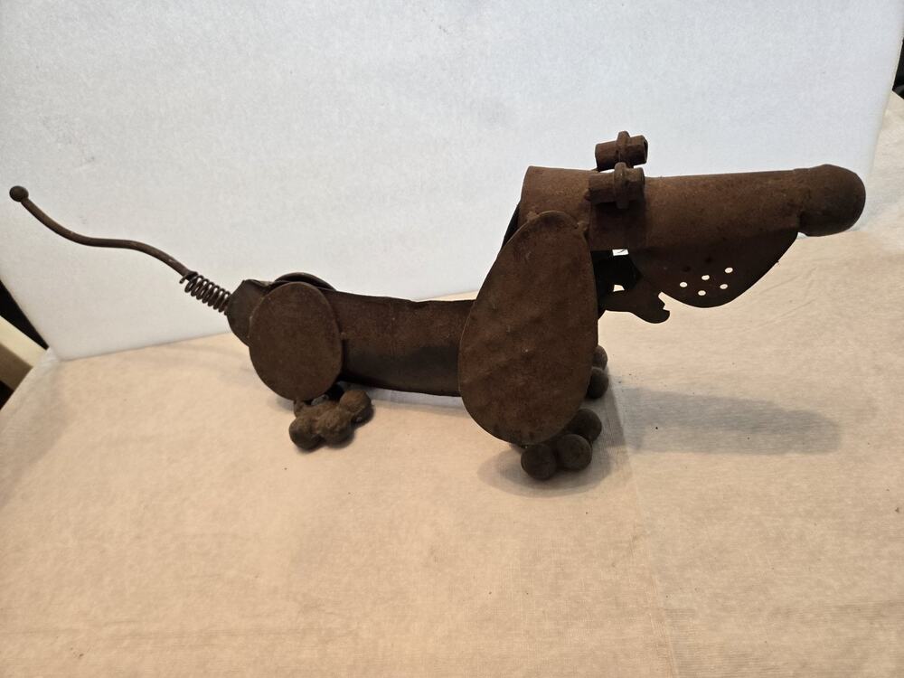 DACSHUND Scrap metal parts, Dog Art Figure, Steampunk, Dog Metal Art,